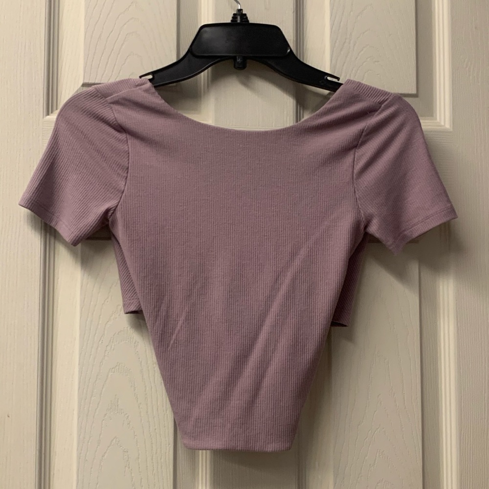 light purple crop top